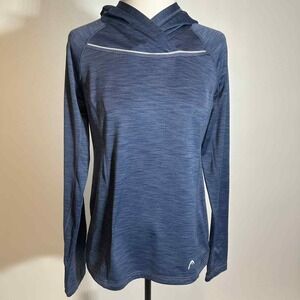 Head Blue Scrunched Back Athletic Outdoor Running Hoodie Womens Size Medium M